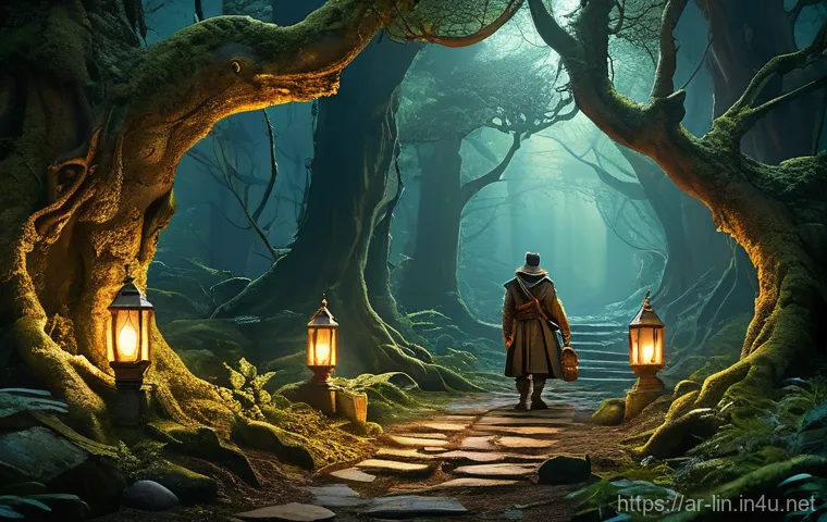 리니지 신규 콘텐츠 분석 - "A group of four diverse fantasy adventurers, two men and two women, all fully clothed in practical,...