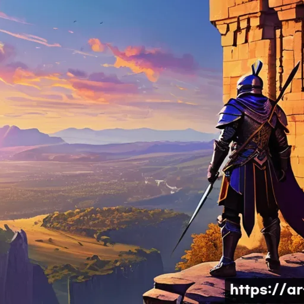 리니지 복귀 유저를 위한 팁 - **Prompt 1: "A lone adventurer, an adult character with intricate fantasy armor and weaponry, stands...