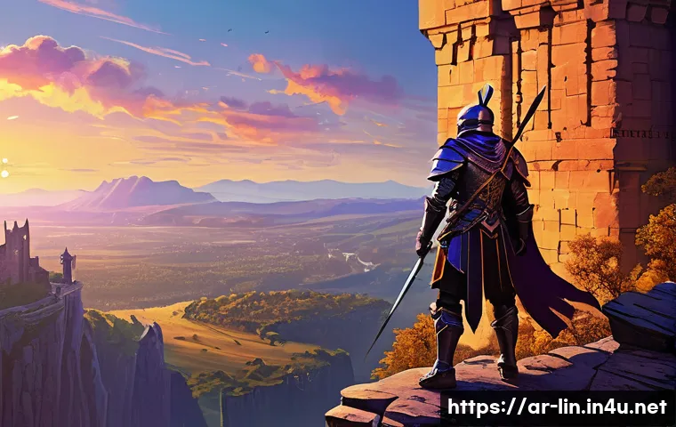 리니지 복귀 유저를 위한 팁 - **Prompt 1: "A lone adventurer, an adult character with intricate fantasy armor and weaponry, stands...