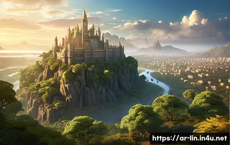 리니지 신작 정보 - **Prompt:** A breathtaking, high-quality 3D rendering of a reimagined Lineage landscape, combining t...