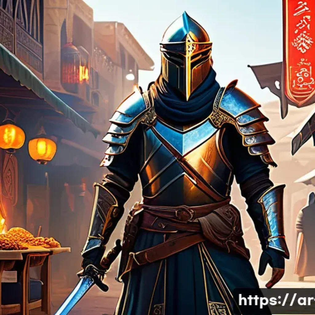 리니지 아이템 가치 평가법 - A detailed fantasy warrior character in traditional Middle Eastern armor inspired by Lineage game ae...