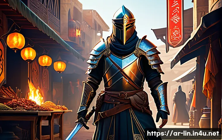 리니지 아이템 가치 평가법 - A detailed fantasy warrior character in traditional Middle Eastern armor inspired by Lineage game ae...