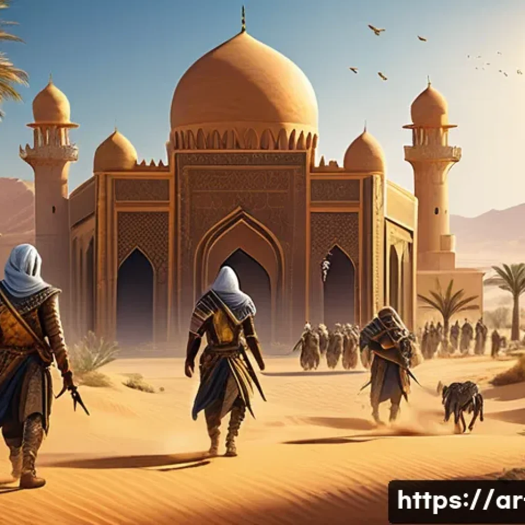리니지 레벨업 빠른 방법 - A dynamic fantasy RPG scene showing a diverse group of Arab players forming a hunting party in a lus...