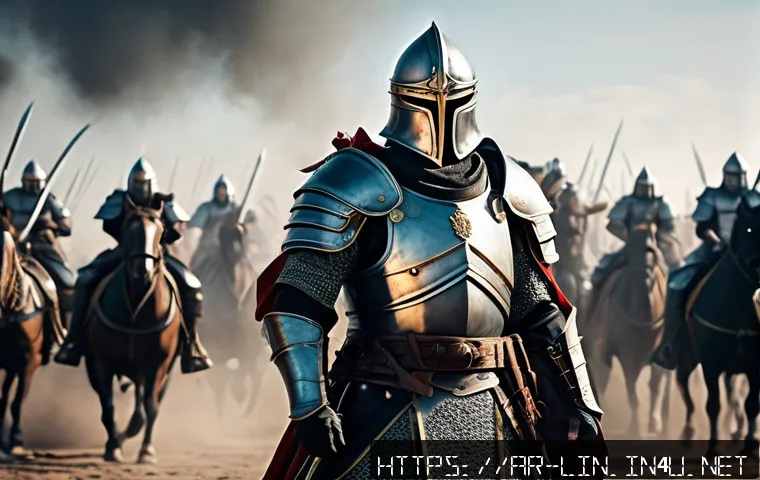 리니지 PvP 전략 클래스 선택 - A detailed fantasy battle scene in the style of Lineage MMORPG, featuring a heavily armored Warrior ...