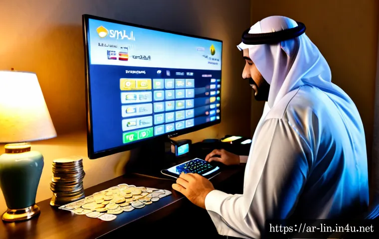리니지 유료 컨텐츠 분석 - Photorealistic Middle Eastern adult gamer at a tidy home desk in Riyadh, thoughtfully comparing in-g...